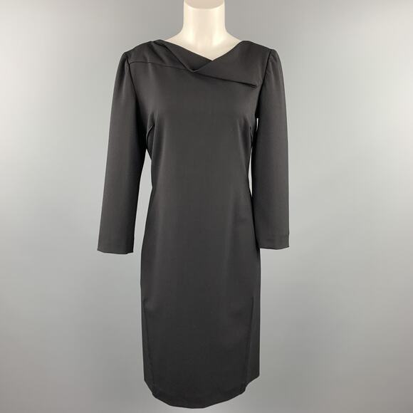 ARMANI COLLEZIONI Size 8 Black Wool Blend Shift Dress - Picture 1 of 1